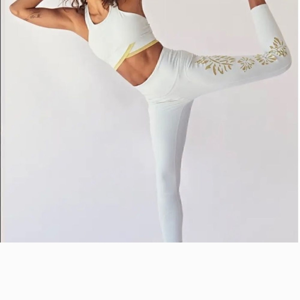 FREE PEOPLE PALM SPRINGS LEGGING SEA GLASS SIZE MEDIUM HIGH WAISTED